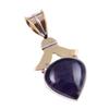 Natural Iolite Gemstone 925 Solid Sterling Silver Two Tone Pendant 1.50" N3h02