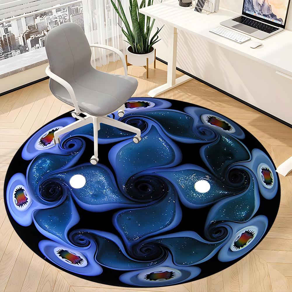 1pc Spiral Patterns Chair Carpet for Office, Non slip, Soft and Durable Office Rug