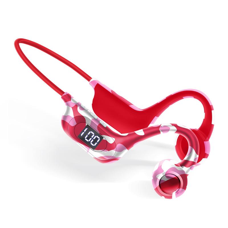 AKZ-G9 Вибрационные Bluetooth-наушники с костной проводимостью, слотом для карты, цифровым дисплеем, дизайном на шею и долгим временем работы от аккумулятора.