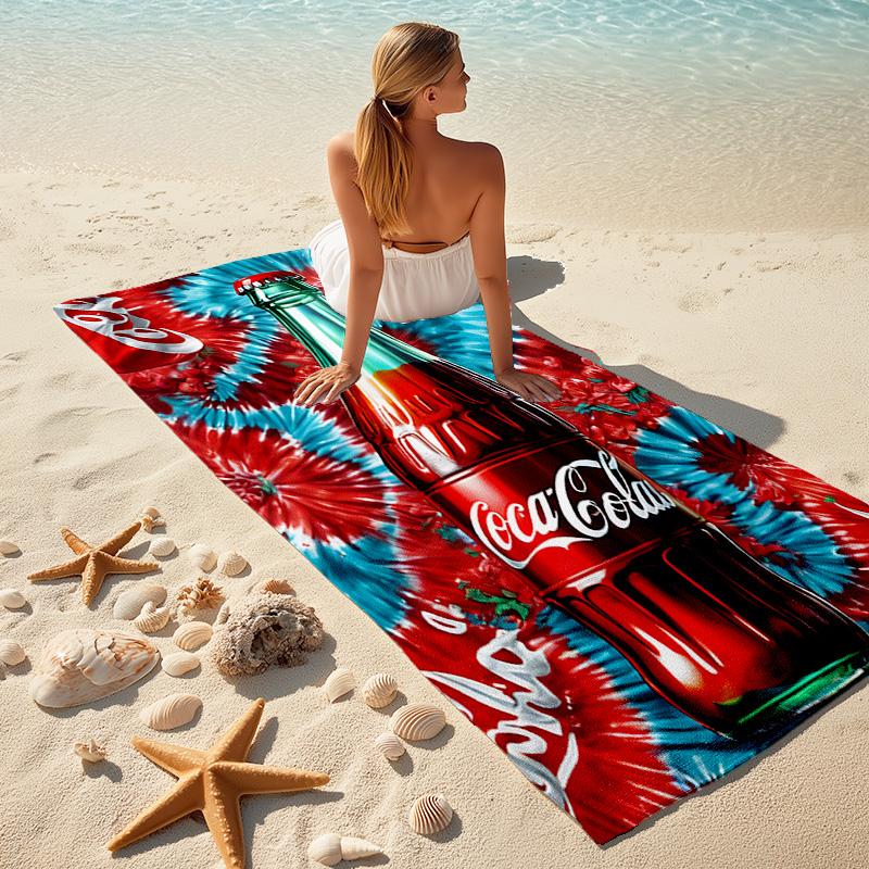 Christmas Gift Halloween Theme Bear Truck Coca Cola beach towel outdoor camping vacation swimming beach towel outdoor absorbent bath towel Y1