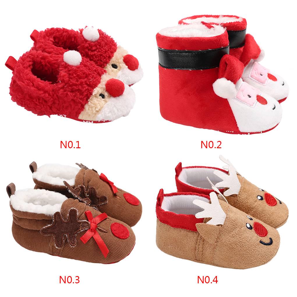 Детские Тапочки для Мальчиков Девочек Рождественские Зимние Теплые Домашние Шлепанцы