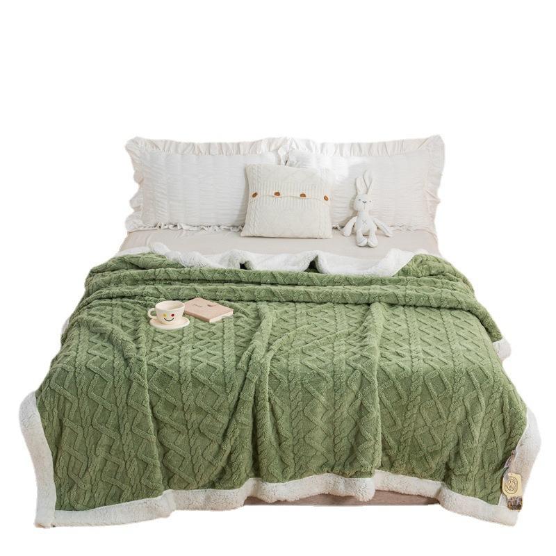 Luxury Lamb Fleece Blanket Ultra Soft Warm Throw for Couch Bed Air Conditioning Blanket