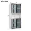 Glass Display Cabinet 70 × 30 × 170 cm with LED Lighting, Mirrored Back Panel, Grey Tempered Glass Doors, MDF, Living Room, Kitchen and Dining Room