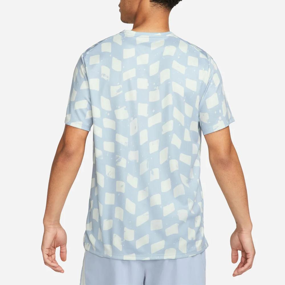 Nike Пуловер с круглым вырезом и принтом Dri-FIT, футболка с короткими рукавами, мужские топы, голубой DX0871-479