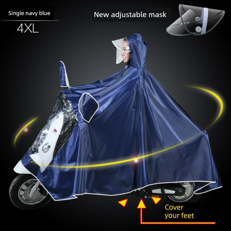 Electric Bicycle Motorcycle Raincoat Single Double plus Size Thicken and Lengthen Big Brim Adult Riding Poncho Men