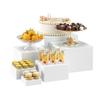 White /Transparent Acrylic Display Cube Stackable Square Shape Dessert Display Stand Nesting Feature 6 Different Sizes