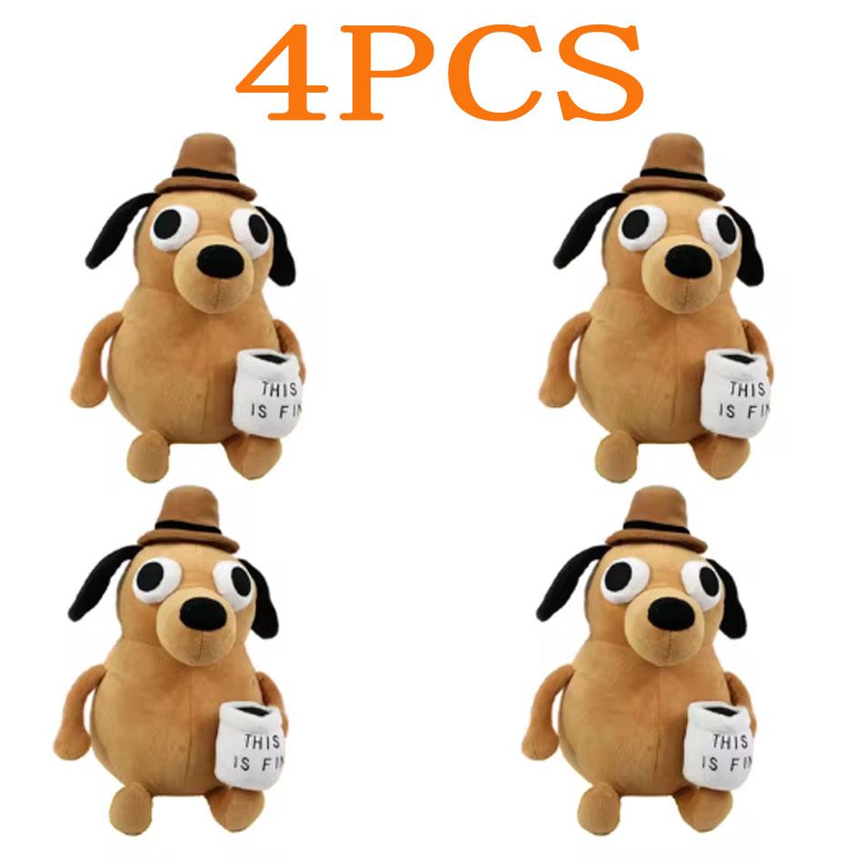 1/10 шт. Мем «Все в порядке» Собака-кофеман Плюшевая игрушка Мягкая набивная кукла Набивные плюшевые животные Детская игрушка Подарок для детей Мальчика День рождения