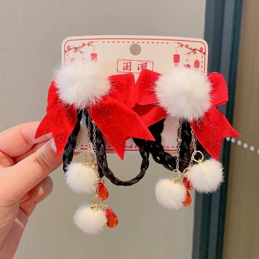 Cloth Japanese Kimono Headwear Bow New Year Bow Hairpin Chinese Tassel Fan Hairpin Cheongsam