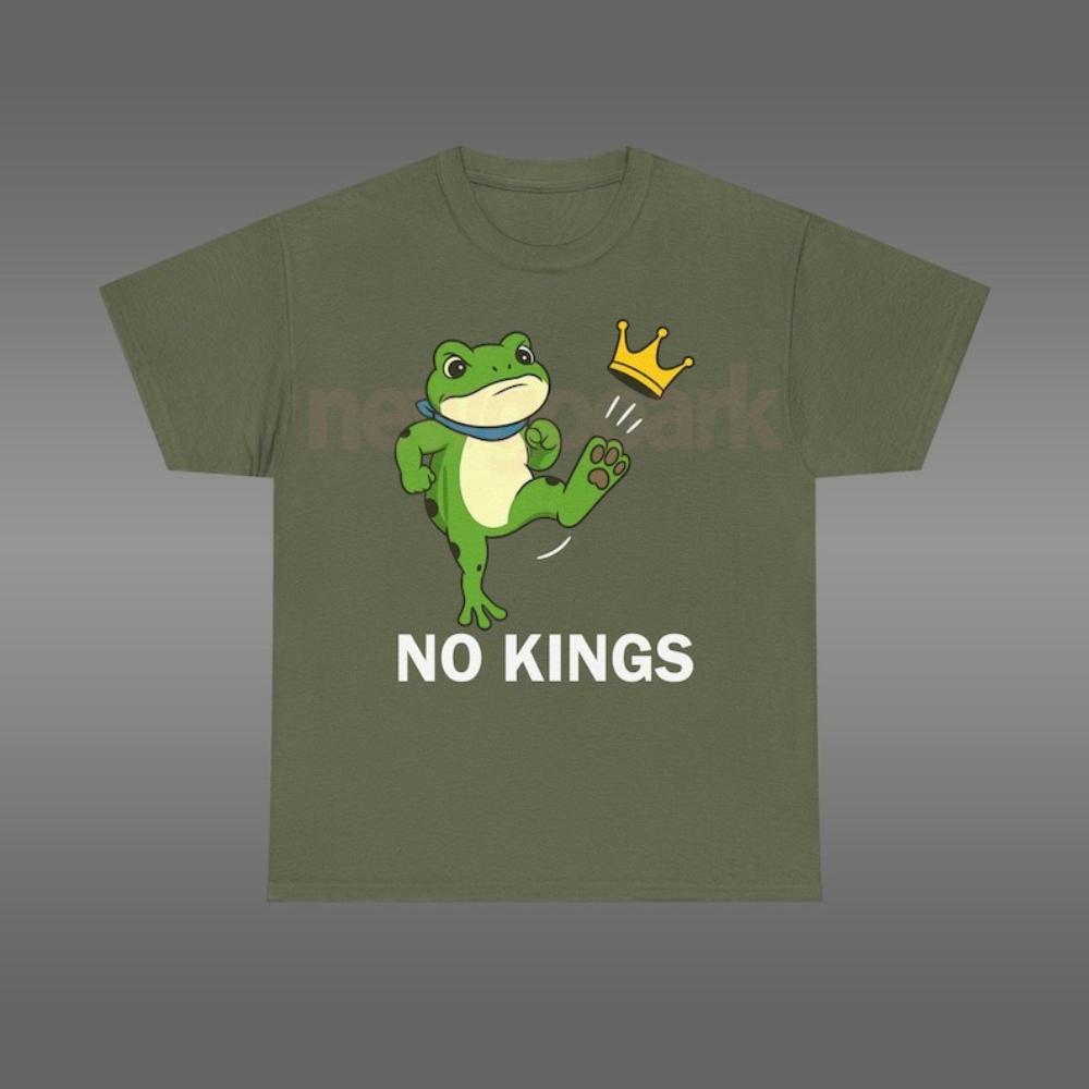 No Kings Printed Tshirt Unisex Women Funny Portland Frog Protest TShirt Casual Oneck Unisex Cotton Shortsleev Streetwear