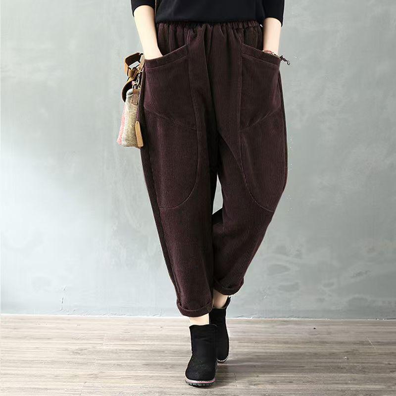 Новые вельветовые шаровары из овчины — осень/зима, утолщенные и универсальные для женщин