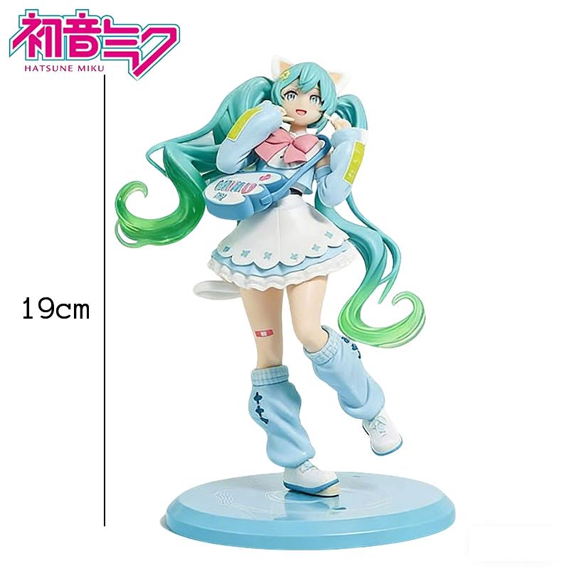 19 см В наличии Taito Fancy Ver Хацунэ Мику Модная фигурка Аниме фигурка Модель Коллекционная фигурка Игрушки для детей