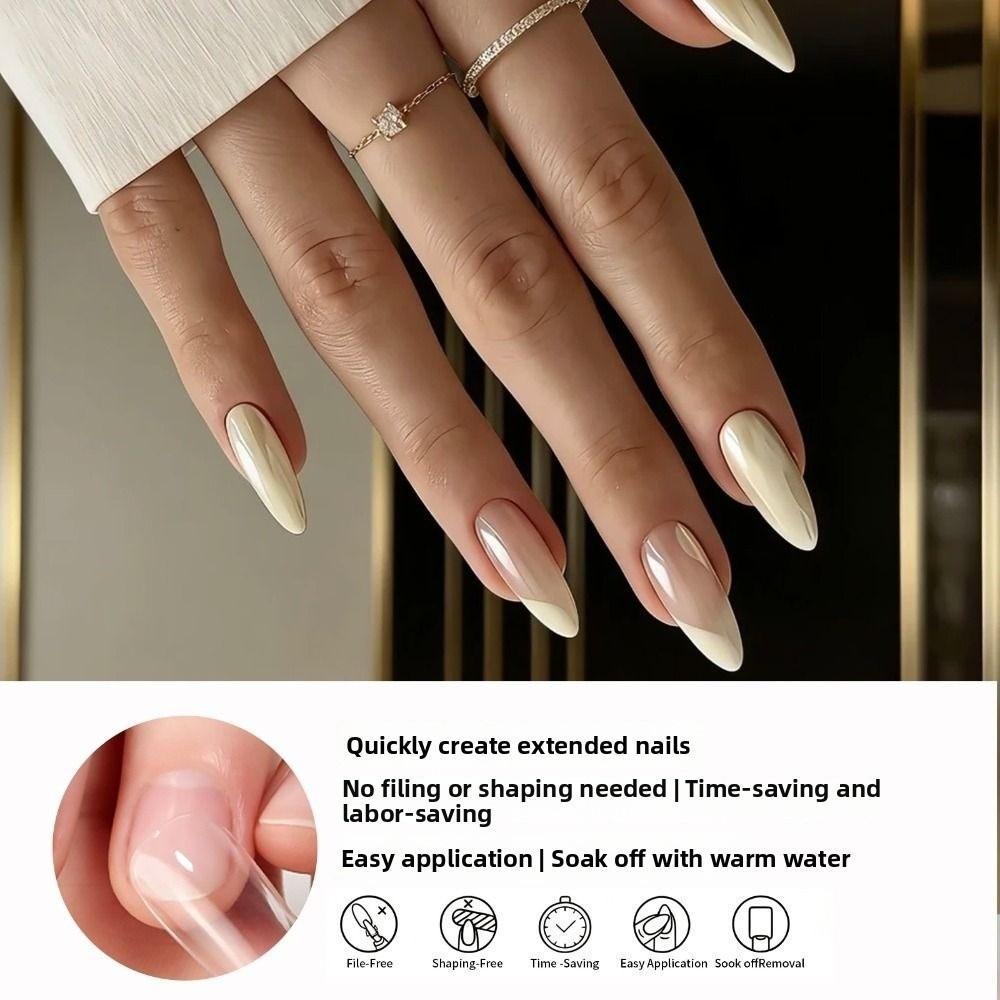 240pcs ultra-thin French Soft Gel Nail Tips Square Almond Fake Nail Tips French Manicure Tool