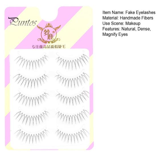 V-shaped Extension Eyelashes 1 Set Artificial 3D Effect Magnify Eyes Transparent Stem Soft Handmade for Daily Beauty