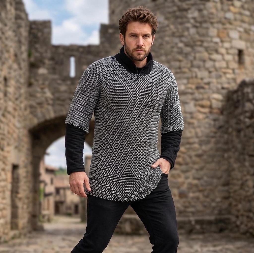 Handmade Aluminium Chainmail Outfit Battle Armor for LARP Cosplay