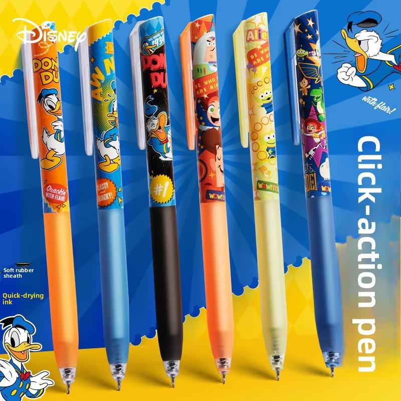 MINISO Набор из 3 штук мультяшных выдвижных гелевых ручек с черными чернилами, пулевидный наконечник 0,5 мм, школьные и офисные принадлежности, канцелярские товары, аниме-аксессуары