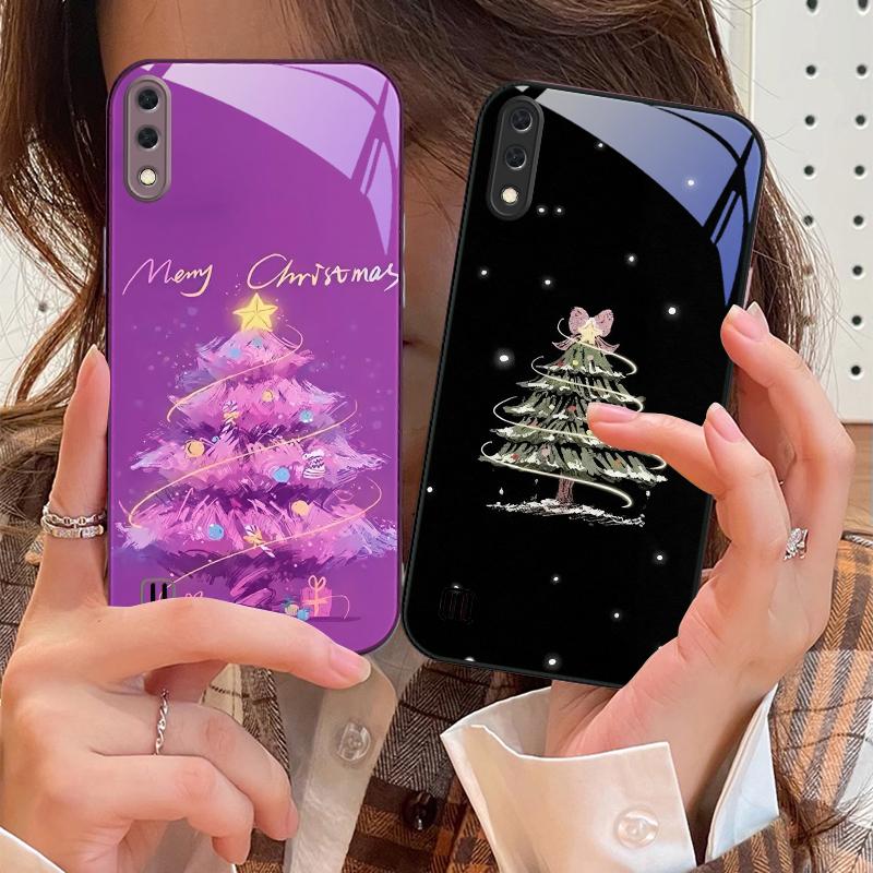 Украшенная новогодняя елка для Samsung M02 12 Note 8 9 10 20 A 01 A02 A03 Core 04 05 06 10 12 13 14 15 A16 стекло Ultra чехол для телефона