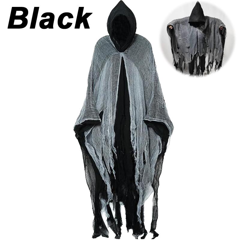 Плащ на Хэллоуин Плащ ведьмы Костюм Мрачного Жнеца Плащ Костюм Дома с привидениями Костюм Ужасный трюк Костюм Реквизит