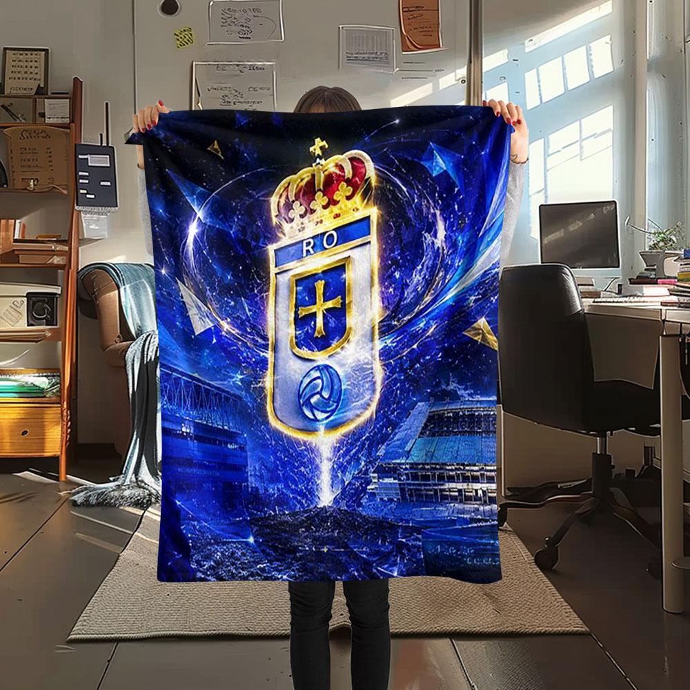1PC Real Oviedo Patterned Flannel Blanket Suitable For All Seasons for Home Decor Warmth and Comfort Gifts Holiday Present
