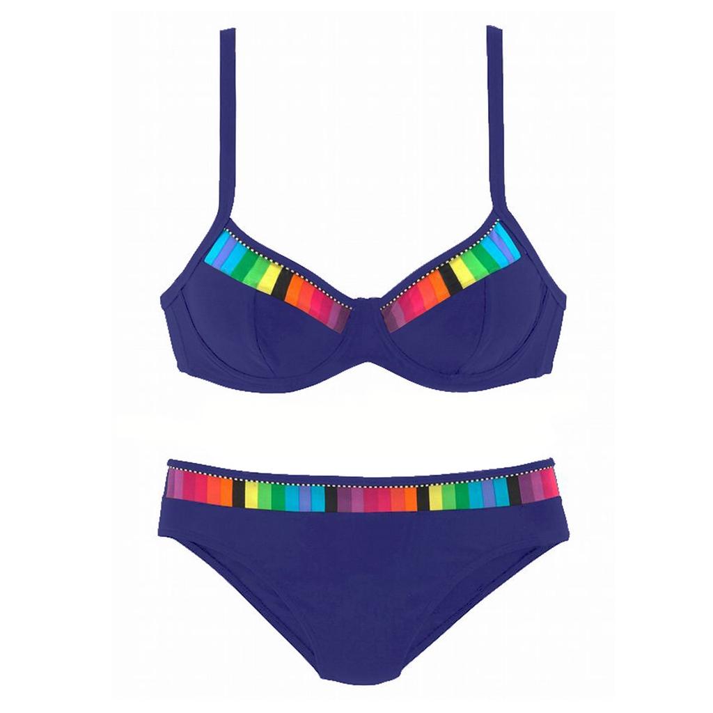 Женский сексуальный градиентный купальник с высокой грудью и бретельками, комплект из двух частей купальника