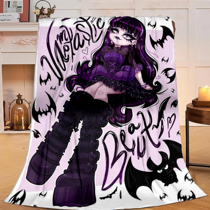 1PC Monster-High Party Flannel Blanket Gift, Suitable for Both Men And Women, Soft Ideal for Beds And Sofa, Birthday Or Christmas Gift