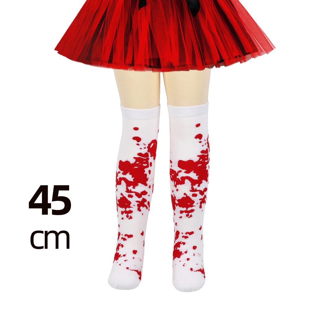 Bloody Splatter Children over Knee Socks Halloween Zombie Cosplay Blood Print Knee High Stockings Kids Girl Party Costume Socks