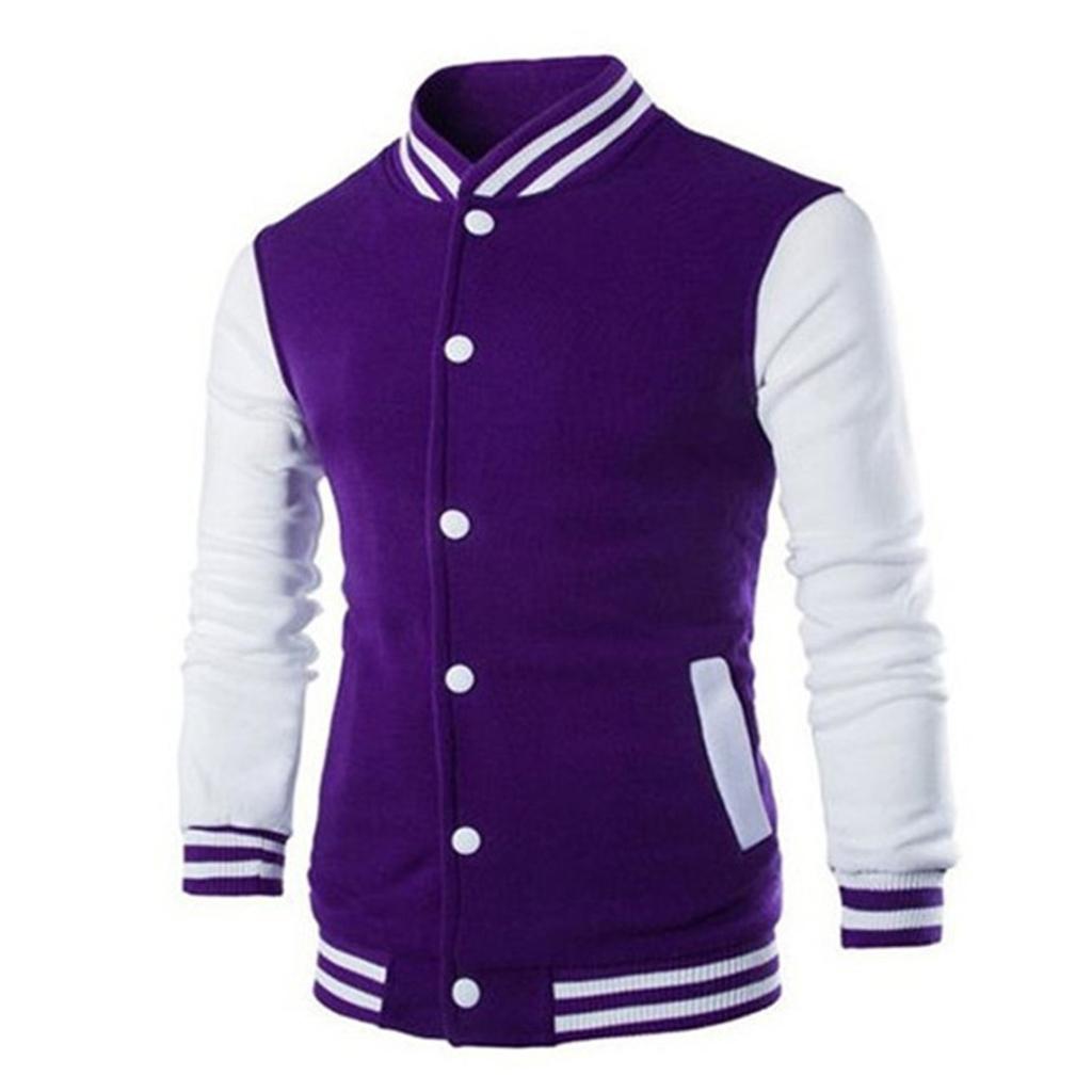 Jacket European Men's Casual Men's Stand Collar Baseball Jacket