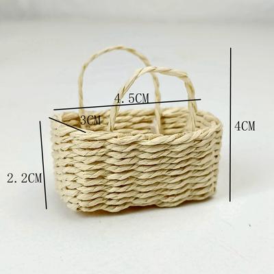 Мини милый кукольный домик из ротанга, плетеная вручную корзина, милые игрушки, куклы, миниатюрное украшение