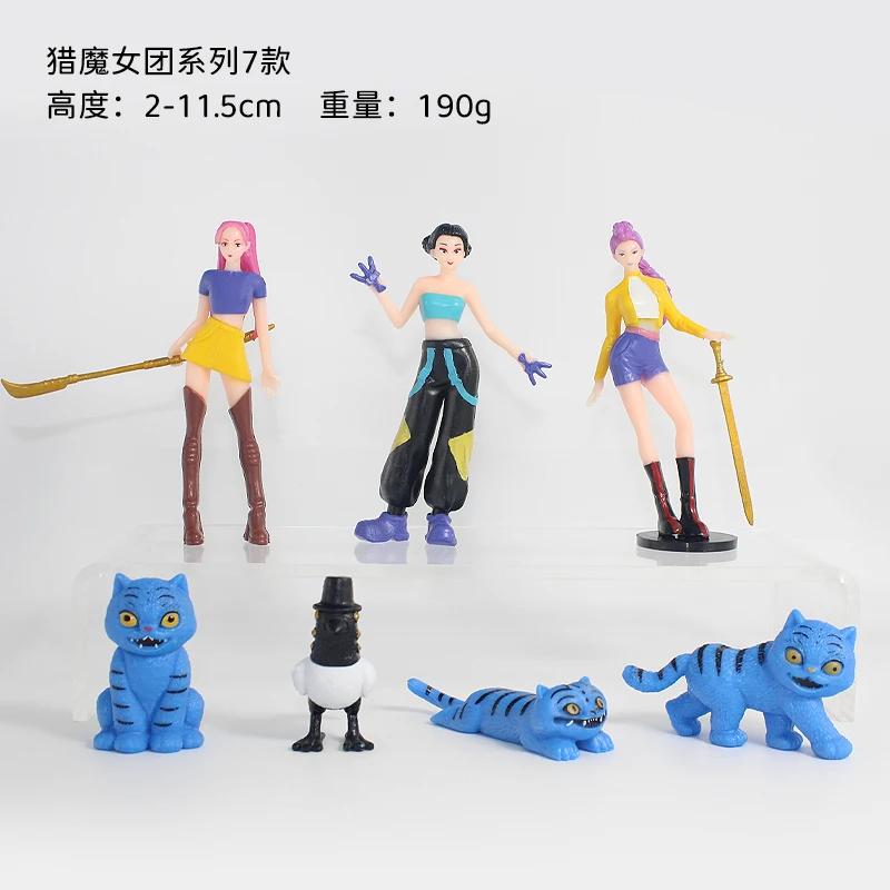 12pcs/Set Kpop Demon Hunters Action Figure Toy Derpys Tiger Rumi Mira Zoey Sussy Figurine Doll For Fans Gift