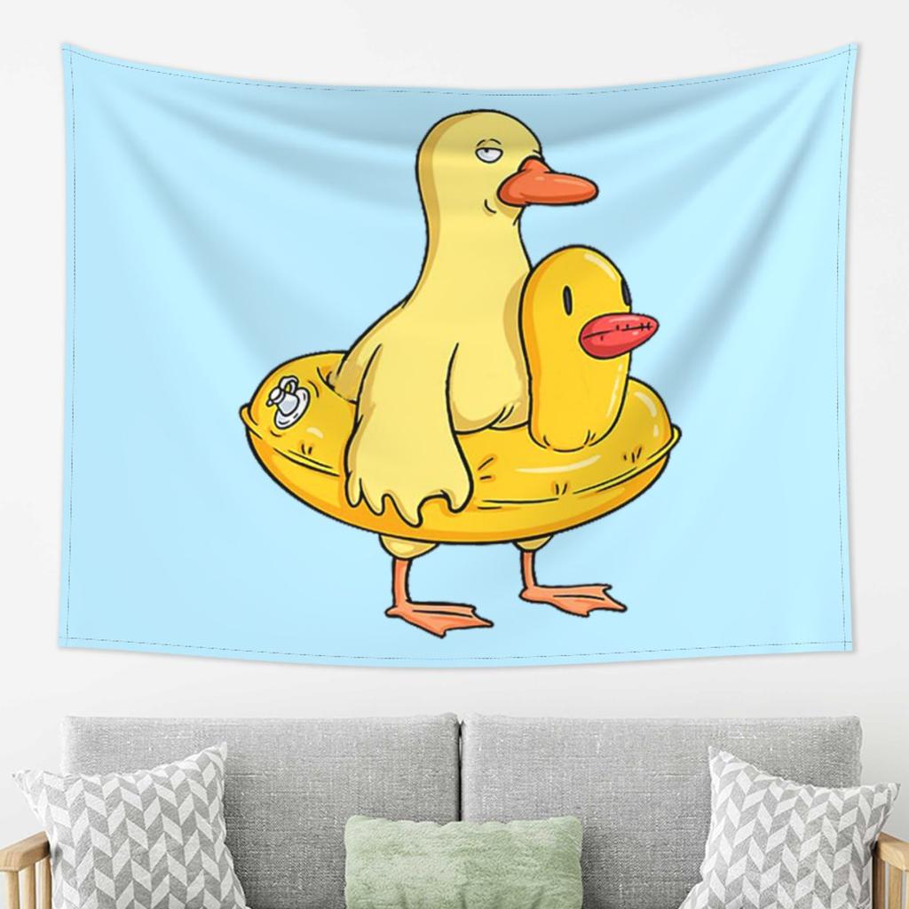 Double Duck Tapestry Decor Art Aesthetic Tapestries for Living Room Bedroom Home Wall Cloth Wall Hanging