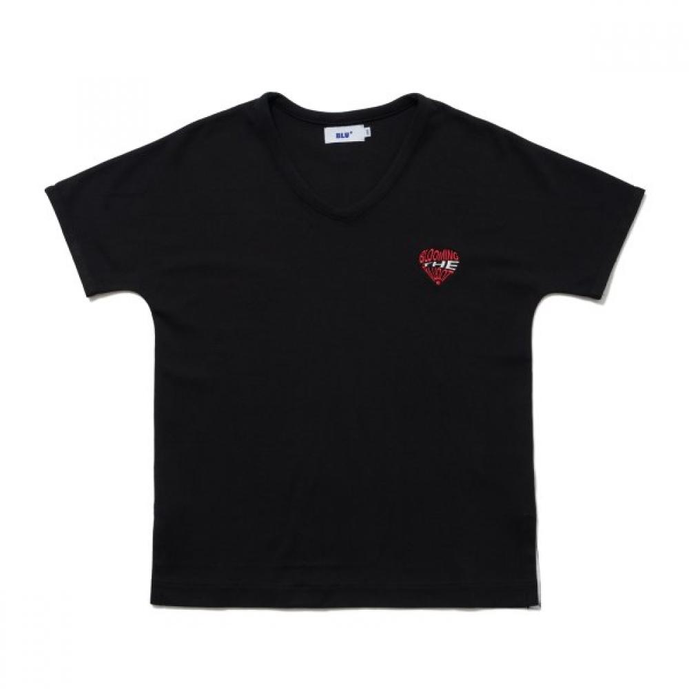 Blu DoT ShorT SleeVe V Neck T shirT Bk