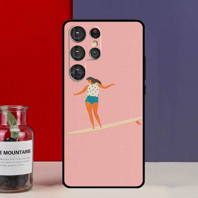 Чехол для телефона Samsung Galaxy S25 Ultra S9 S10 S20 S22 Plus S21 FE S23 S24 Ultra с изображением доски для серфинга, серфинга, девушки-серфера