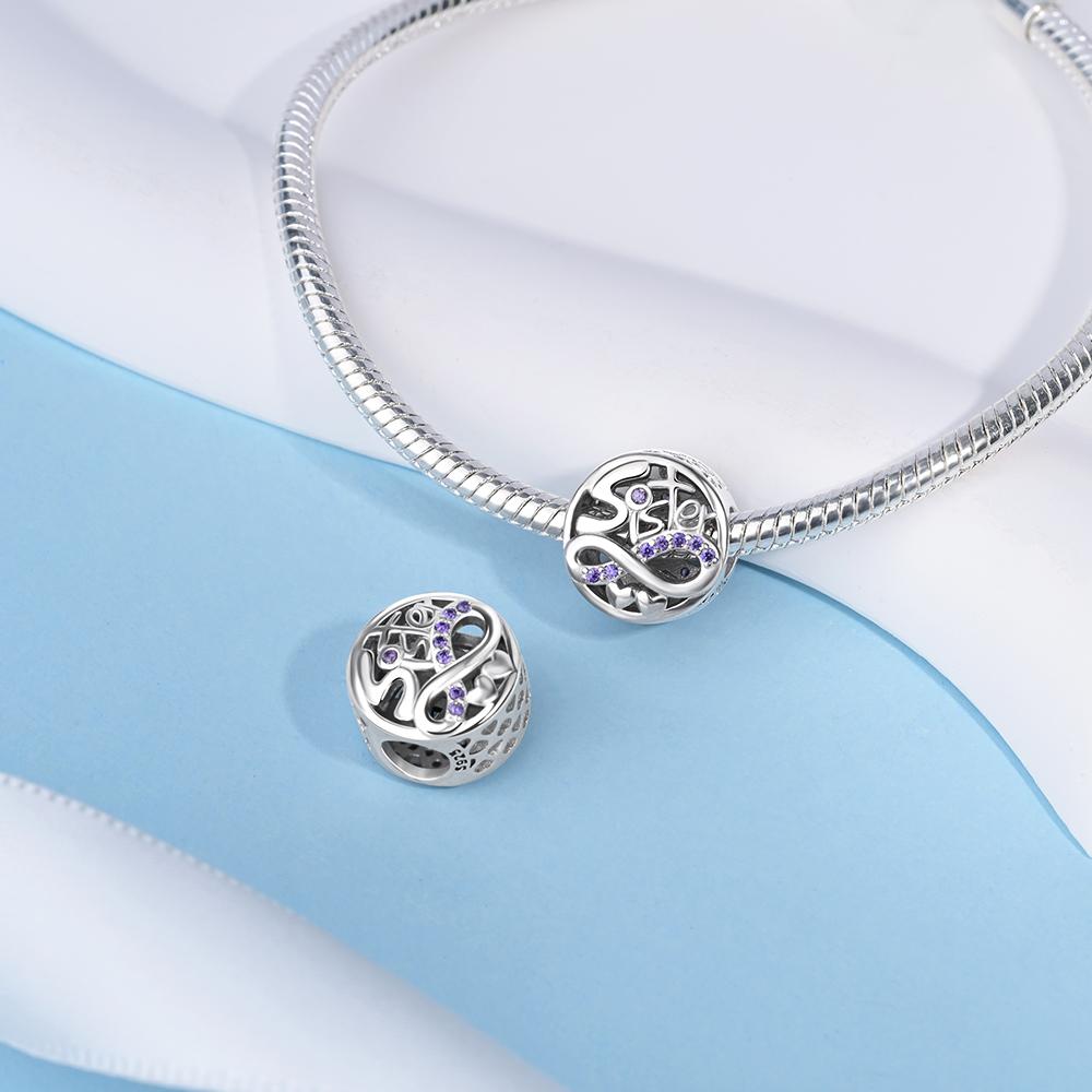 New Charms 925 Silver Sister Daughter Mum Mother Family Love Heart Beads Fit Origina Bracelet Necklace DIY Jewelry