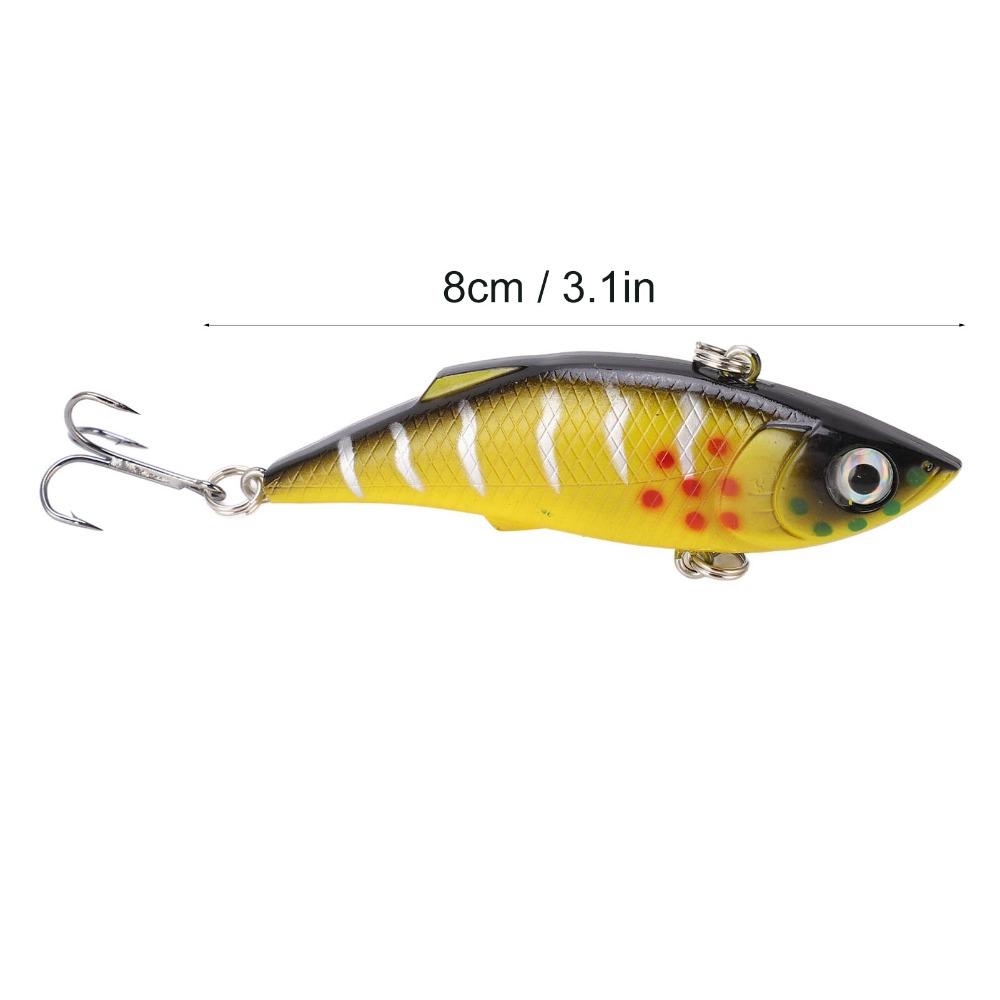 6PCS with 3D Eyes Lipless Crankbaits 8cm 10g Crankbait Fishing Lures VIB Fishing Lures for Trout