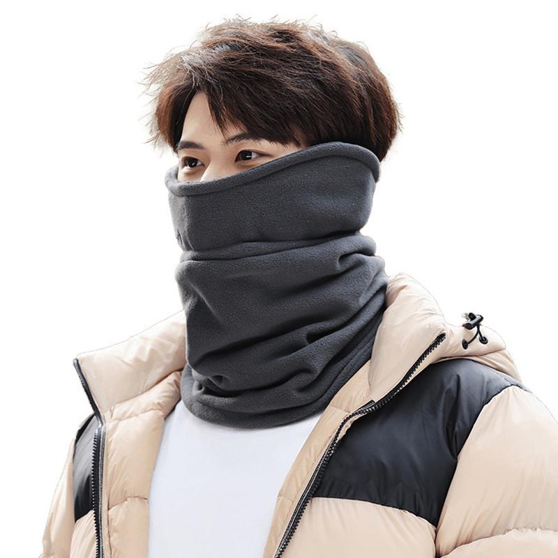 1Pc Neck Scarves Fashion Lining Thickened Face Mask Windproof Keep Warm Warmer Solid Color Polyester