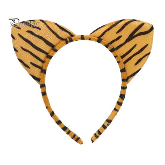 Обруч для волос с леопардовым узором, декор для ушей, повязка на голову для рождественской вечеринки, повязка на голову с изображением животных, тканевый головной убор