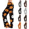 Women's Drawstring Halloween Print Trousers Casual Pants