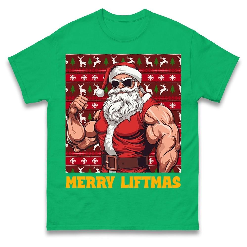 Merry Liftmas Funny Gym Santa TShirtBodybuilder Christmas Tee Fitness Lover