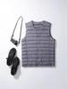 Men's Collarless Lightweight Down Vest for Autumn/Winter, Plus Size, V-Neck & Round Neck Options.