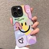Чехол для телефона для iPhone 17 16 15 14 13 12 11 Pro Max Plus Mini XS X XR 16e Милый дизайн с улыбкой и сердечком Конфетный мягкий силиконовый чехол