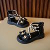 New Girls Princess Sandals Summer Sweet Flower Children Causal Roman Sandals Fashion Beading Kids Open-toe High-top Sandals Soft