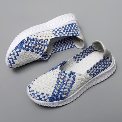 Большие размеры, женские туфли на плоской подошве, плетеные вручную эластичные туфли, плетеные вручную женские туфли, одинарные туфли, повседневные туфли на плоской подошве большого размера