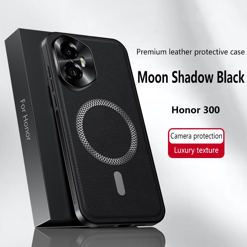 For Honor 200 and Honor 300 Case Magnetic Elegant Leather Wear-Resistant Lens Fully Covered Non-Slip Grip Edge Cover Shell