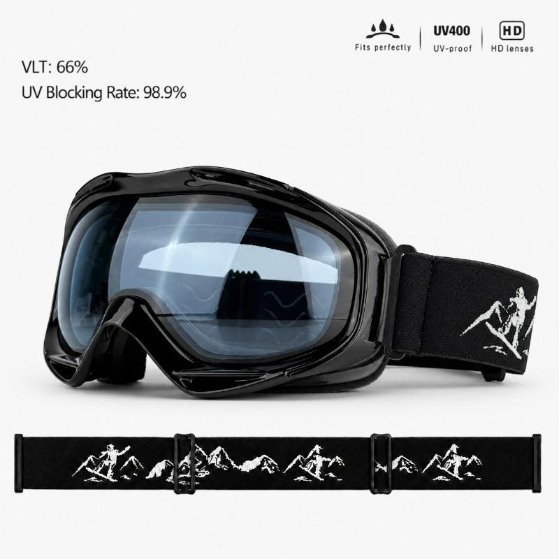 Spherical Large Field of View Ski Goggles Single and Double Ski Sports Equipment Double-layer Lenses Anti-fog Can Card Myopia Goggles