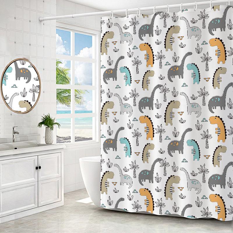 Узорчатая напечатанная водонепроницаемая противоплесневая занавеска для душа телескопическая штанга комплект занавеска для ванной комнаты занавеска для ванной комнаты