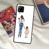 Черные Каштановые Волосы Малыш Мама Девочка Сын Чехол Для Samsung Galaxy A52 A32 A12 A33 A06 A16 A26 A36 A56 A15 A53 A13 A34 A54 A14 A35 A55