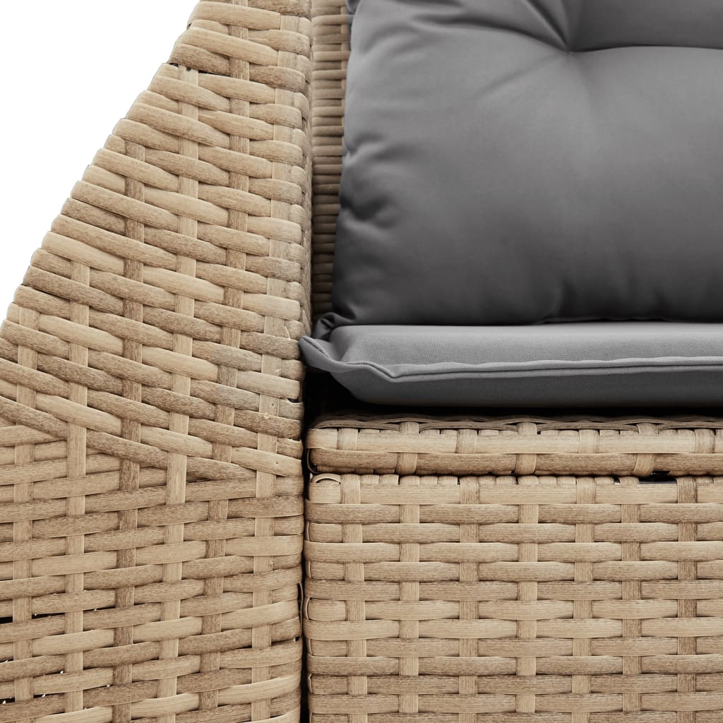 Vidaxl Sofa Ogrodowa Z Poduszkami, 2-Osobowa, Beżowa, Polirattan