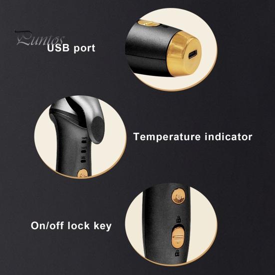 Беспроводные щипцы для завивки волос, 3 регулируемые температуры, перезаряжаемые, с быстрым нагревом, щипцы для завивки волос, выпрямитель, портативная электрическая палочка для завивки женских волос