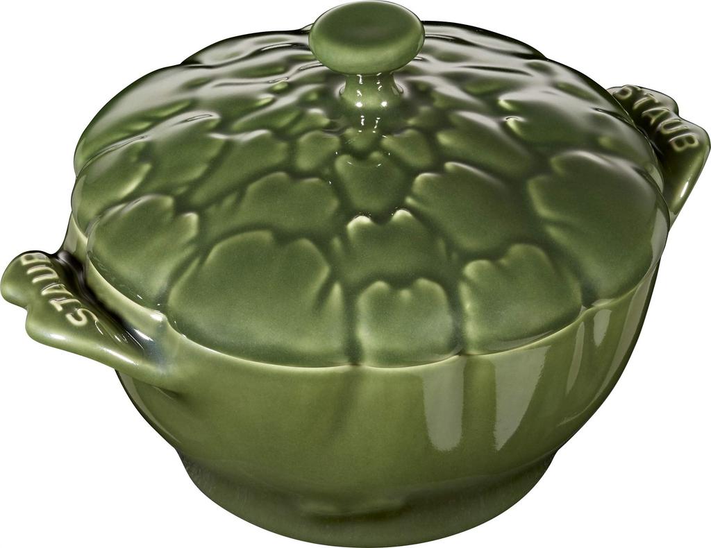 Staub Cocotte 13cm Ceramic Heat Resistant Pottery Microwave Safe Japanese Ceramic Artichoke Cocotte "Artichoke Basil" [Authorized Product] 40500-326