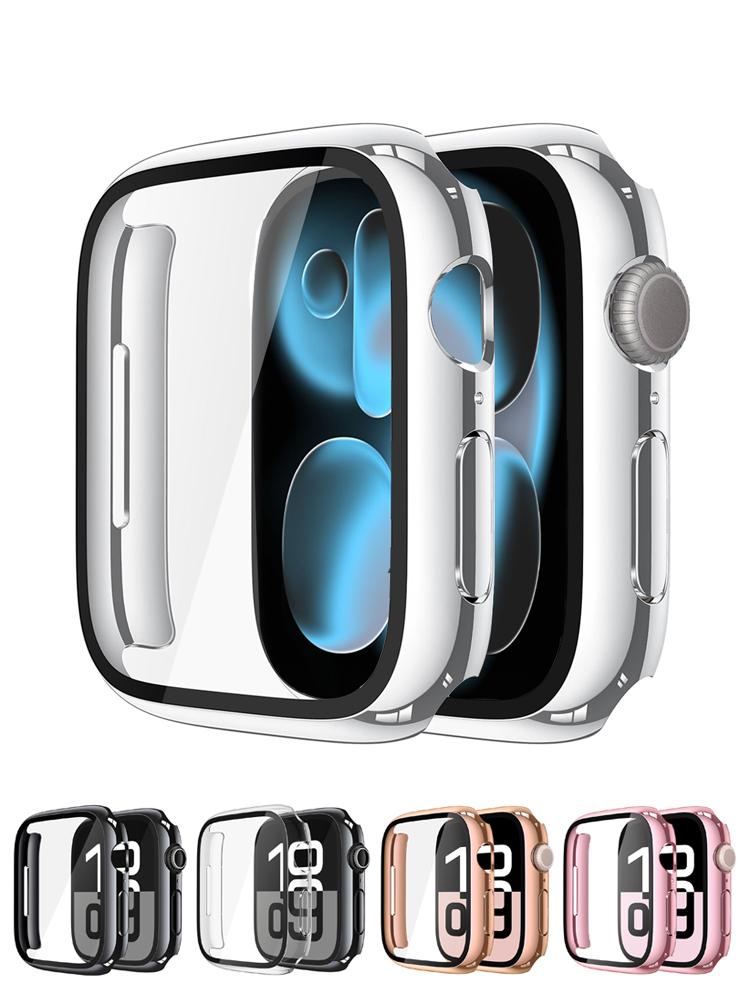 Защитная пленка для корпуса Apple Watch 11 10 42 мм 46 мм Аксессуары Покрытие Жесткий ПК Бампер+Закаленное Стекло Чехол iWatch Серии 11