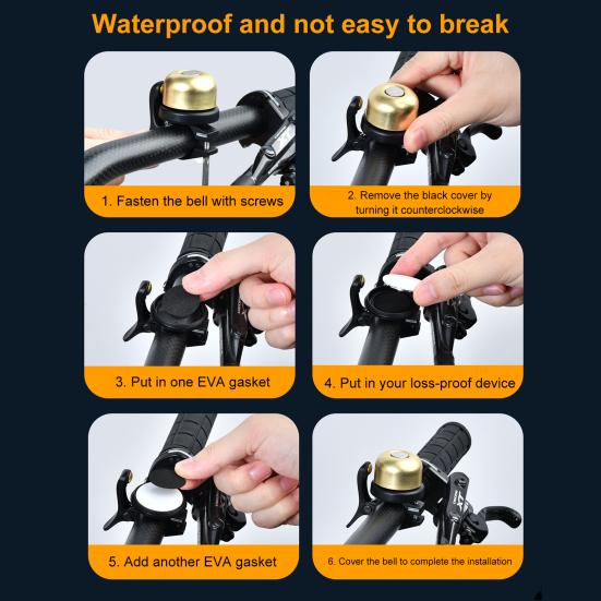 Bicycle Bell for AirTag Locator Holder Mount Lightweight Loud Sound Universal MTB